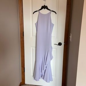 WHBM light lilac halter ruffled dress NWT